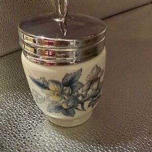Vintage Royal Worcester Porcelain Egg Coddler in the “woodland” pattern.